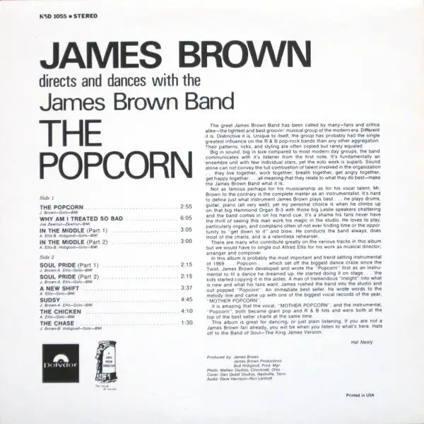 James Brown Directs And Dances With The James Brown Band – The Popcorn | LP Record